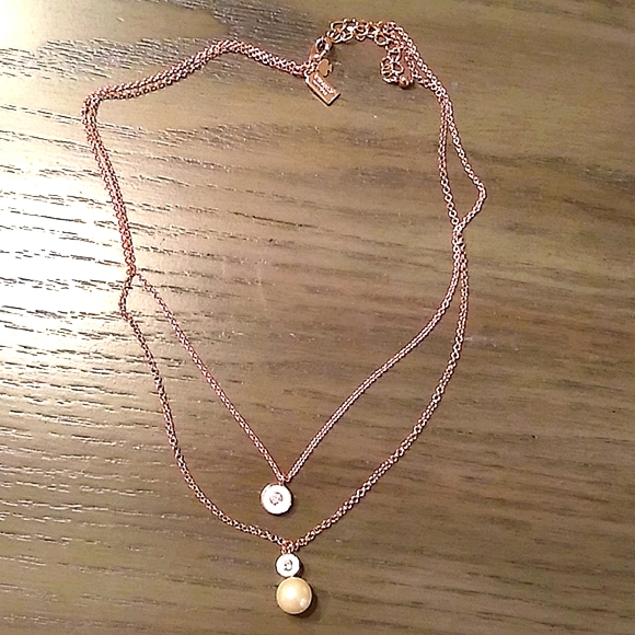 NEW Kate Spade Double Layered Pendant Necklace in Rose Gold - Picture 5 of 5
